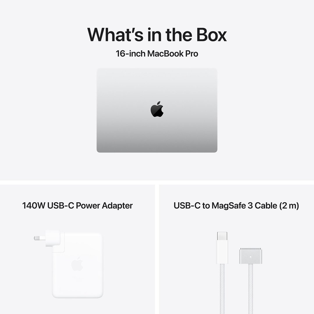 Apple 16" MacBook Pro M5 Pro chip with 18‑core CPU and 20‑core GPU, 24GB, 1TB SSD - Silver MGE44X/A