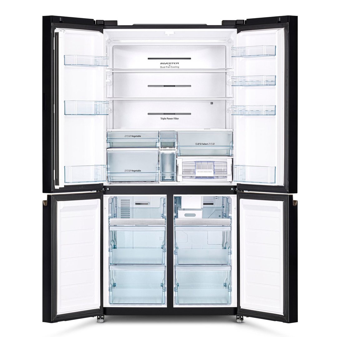 Hitachi 638L French Door Fridge - Black Glass RWB640VT0GBK