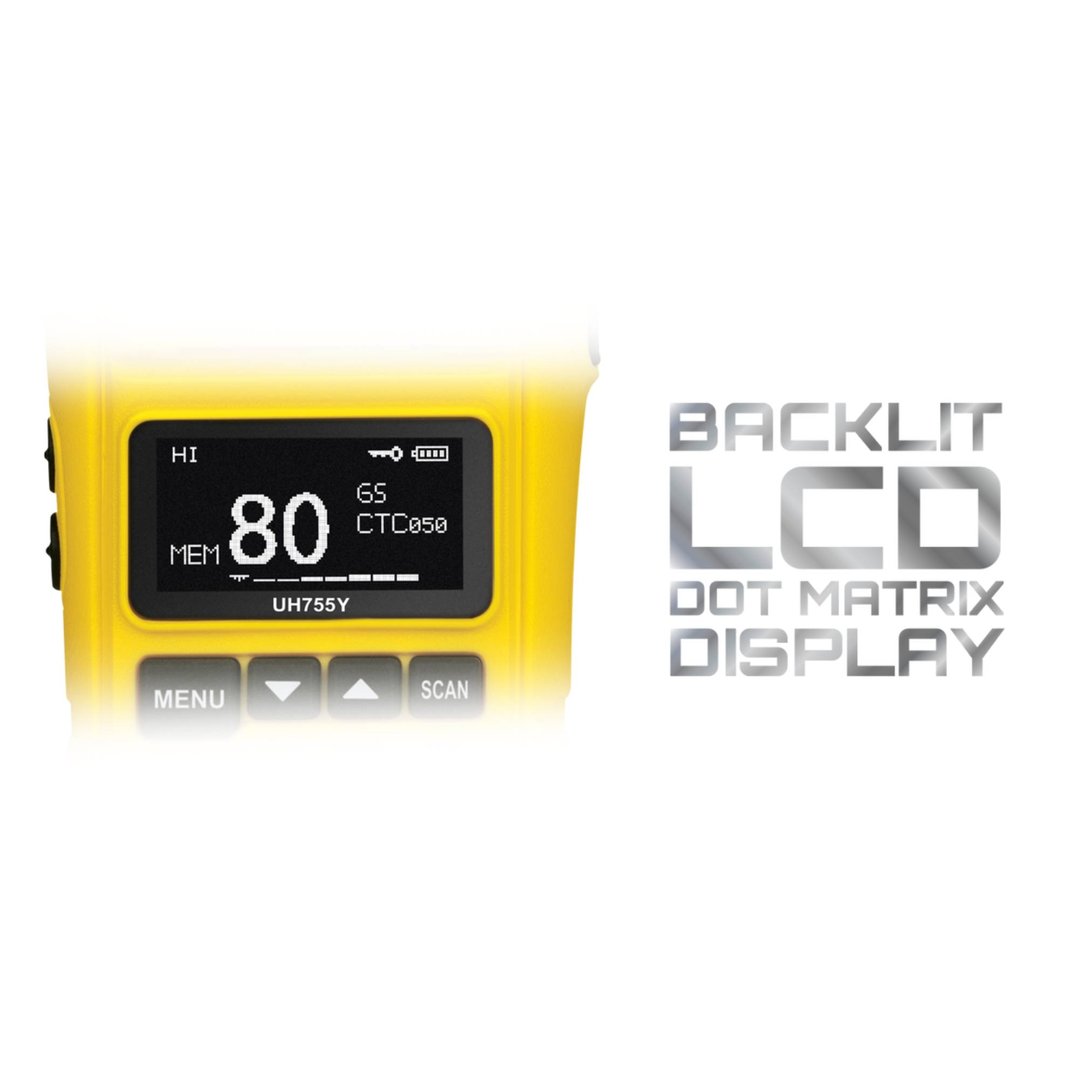 Uniden 5 Watt UHF CB Splashproof Handheld Radio - Yellow UH755-Y