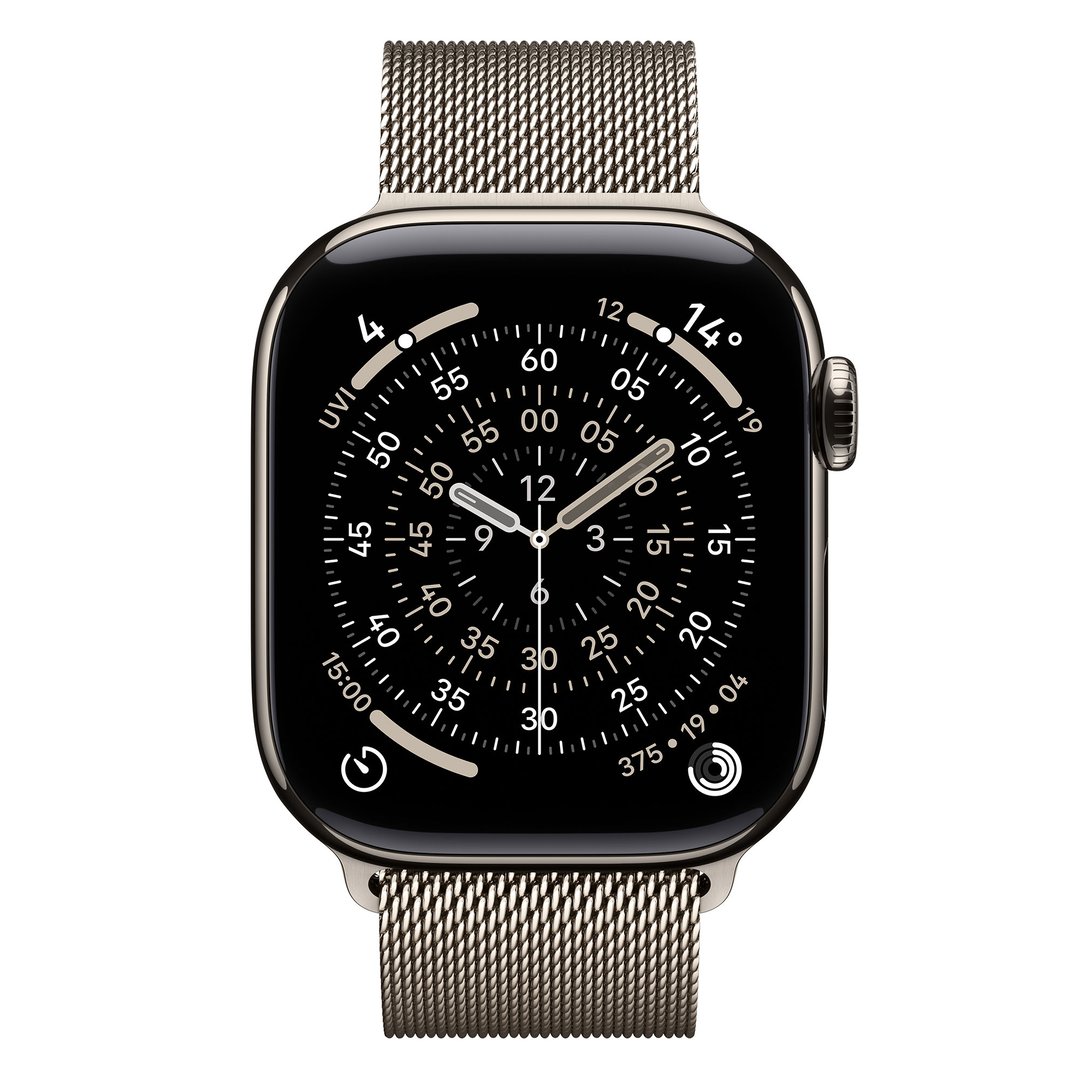 Apple Watch Series 11 42mm Natural Titanium Case GPS + Cellular Natural Milanese Loop MF8P4X/A