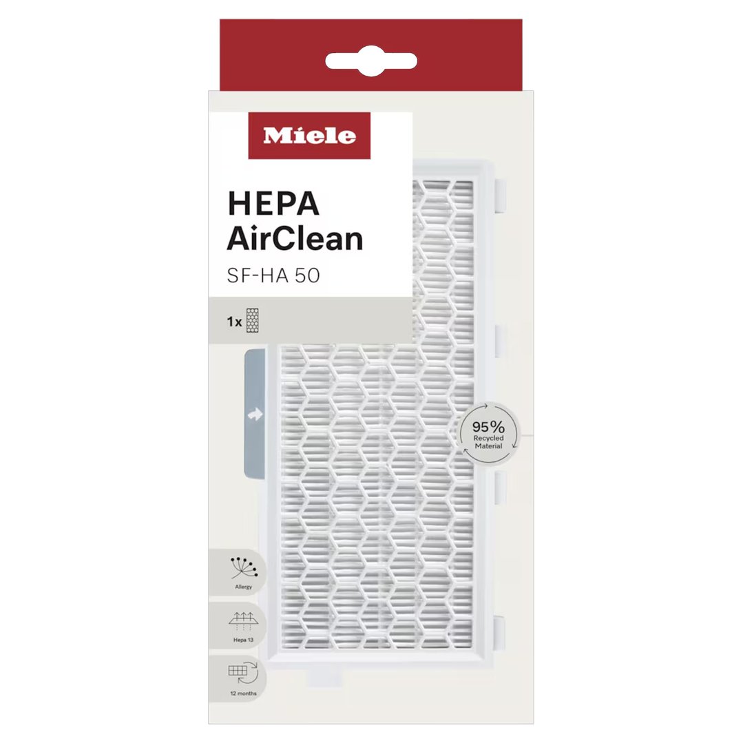 Miele SF-HA 50 HEPA AirClean Filter for Complete C2/C3, Compact C1/C2 and Guard S1/M1/L1 Vacuum Cleaners 12785390