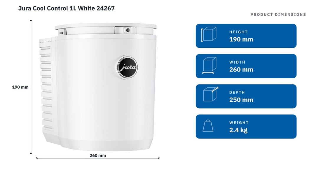 Jura Cool Control 1L White 24267 — product dimensions