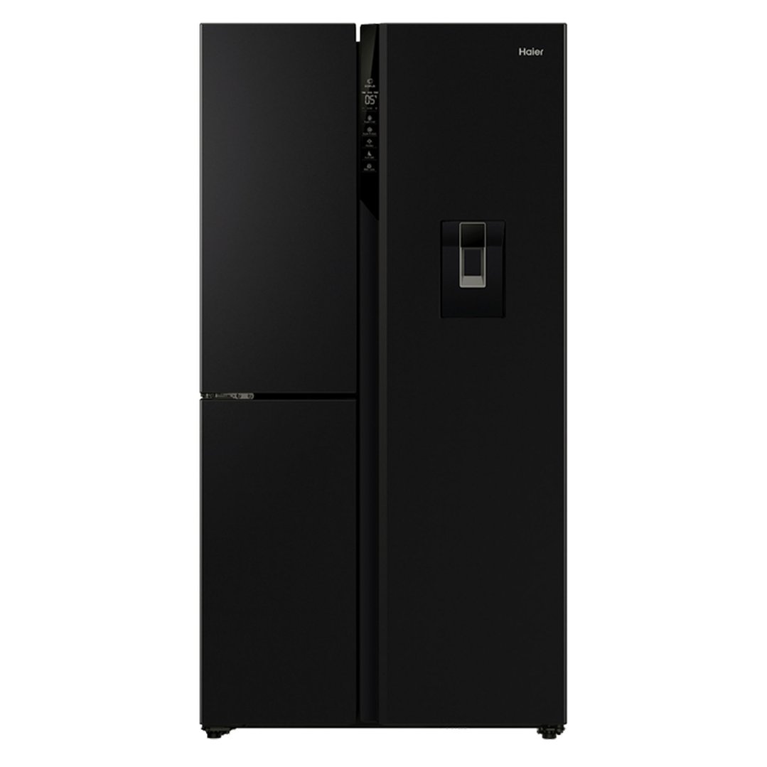 Haier S+ ThreeDoor SidebySide Refrigerator Freezer, 90.5cm, 575L, Water Black HRF575XHC