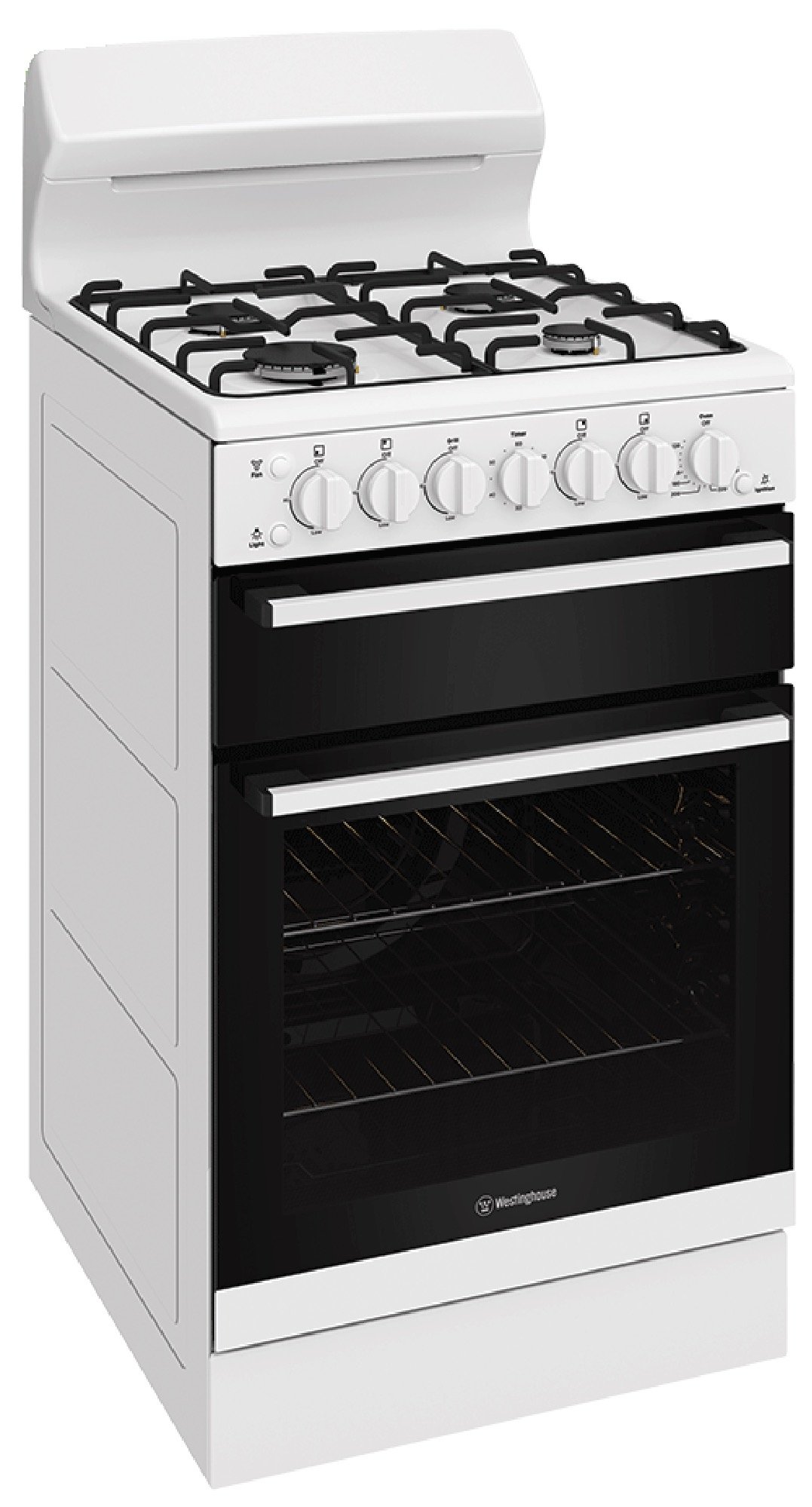 Westinghouse 54cm Freestanding Gas Oven and Gas Cooktop - White WLG512WCH