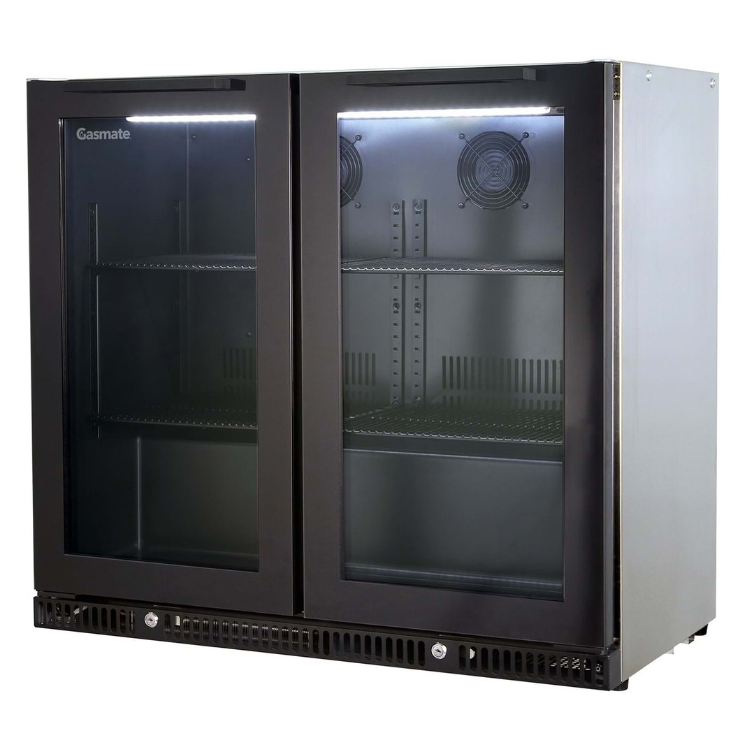 Gasmate 2 Door Premium Bar Fridge 187L - Black Interior BFR2088-101