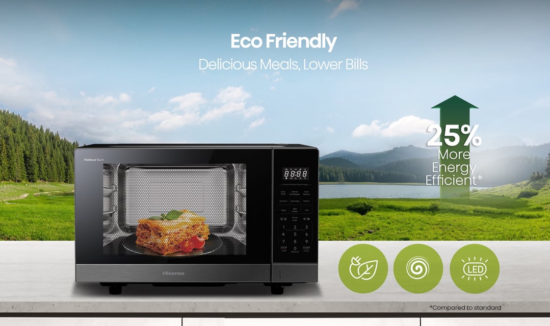 Hisense 30L 1000W Inverter Dark Stainless Flatbed Microwave w/ Grill HMBS3010PFG