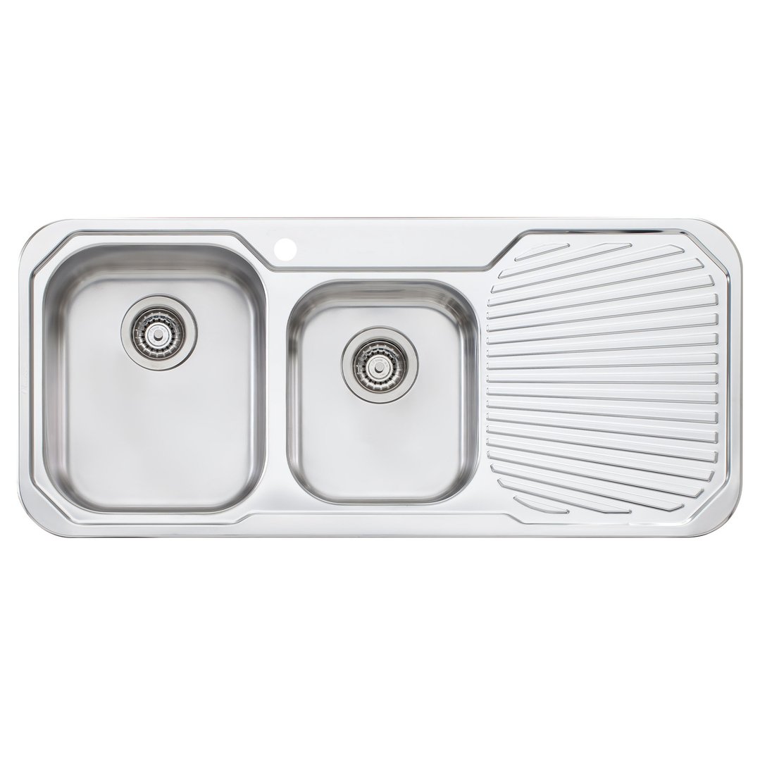 Oliveri Petite 1 & 3/4 Left Hand Bowl Sink With Drainer PE311