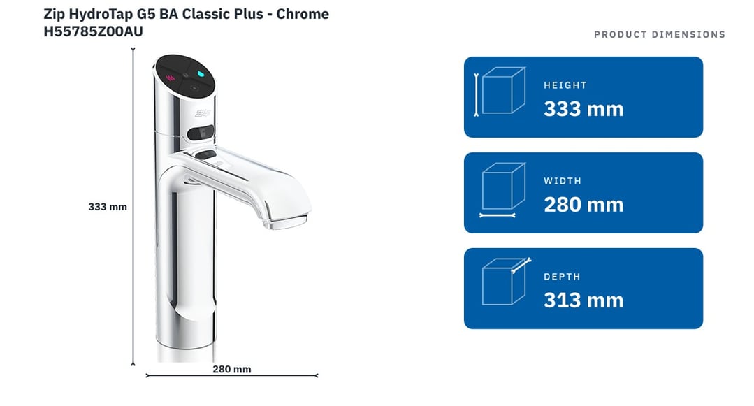 Zip HydroTap G5 BA Classic Plus - Chrome H55785Z00AU