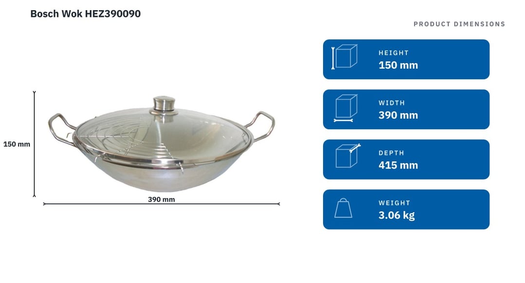 Bosch Wok HEZ390090 — product dimensions