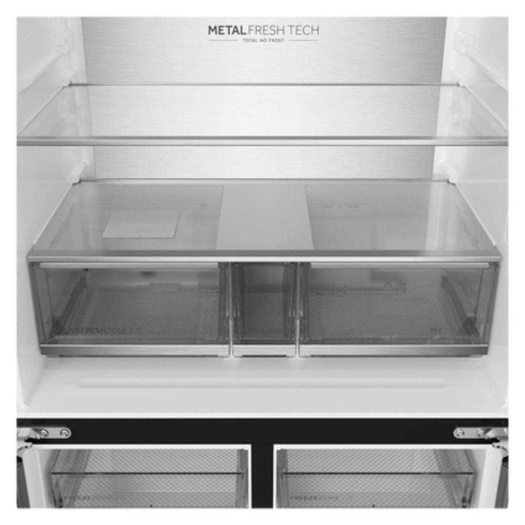 Haier 675L, Quad Door Refrigerator Freezer, Water, Non-Plumbed, Black HRF690YHC