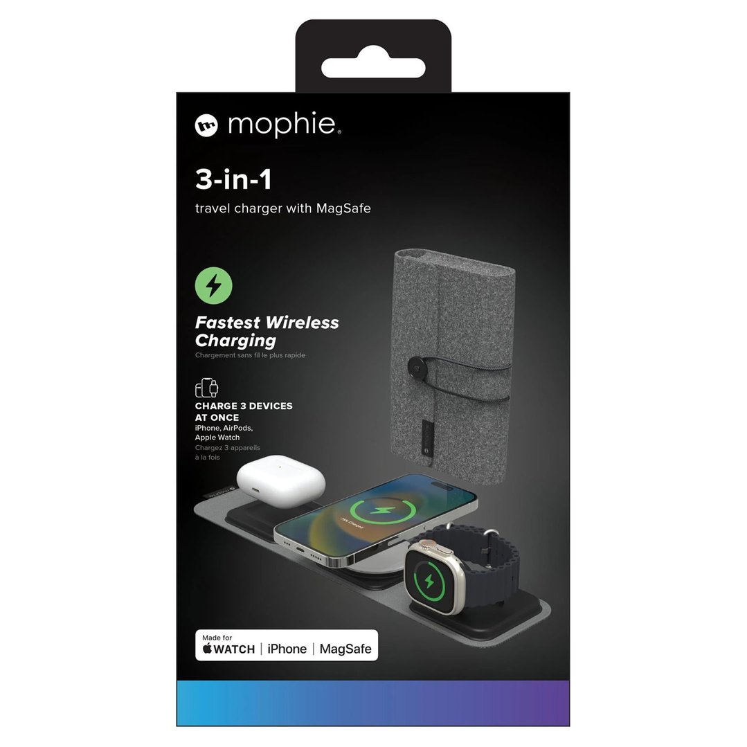 Mophie 3-in-1 MagSafe Wireless Travel Charger 401311506