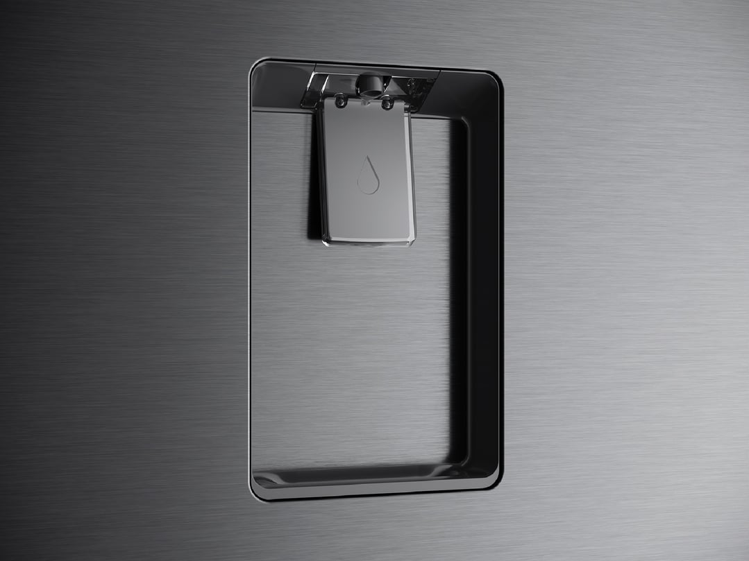 Westinghouse 564L Quad Door Fridge, Matte Charcoal Black with a Plumbed Water Dispenser WQE5750BB