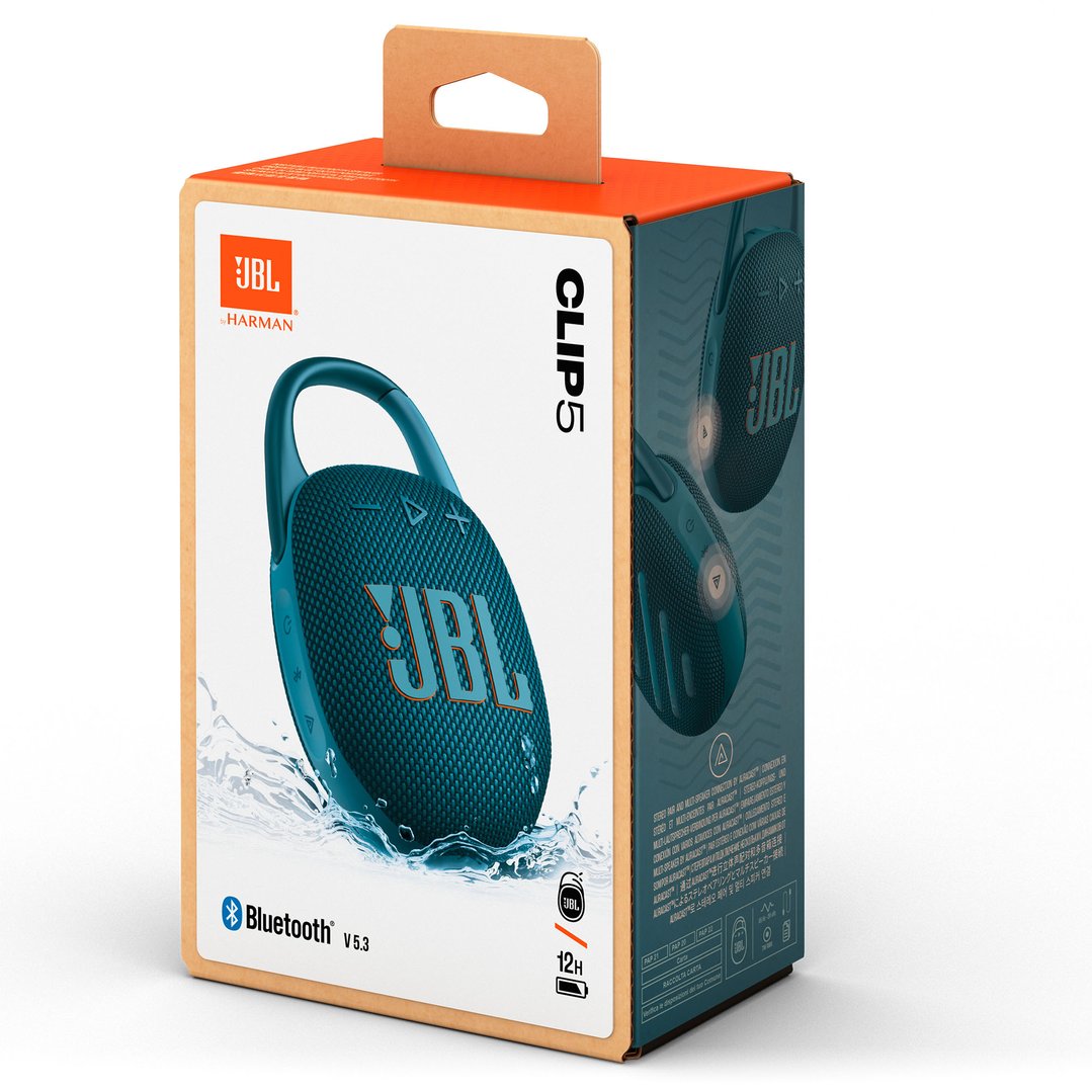 JBL Clip 5 Bluetooth Speaker Blue. JBLCLIP5BLU