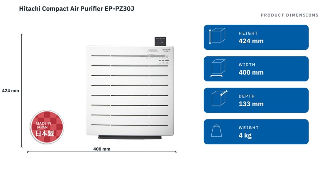 Hitachi Compact Air Purifier EP-PZ30J
