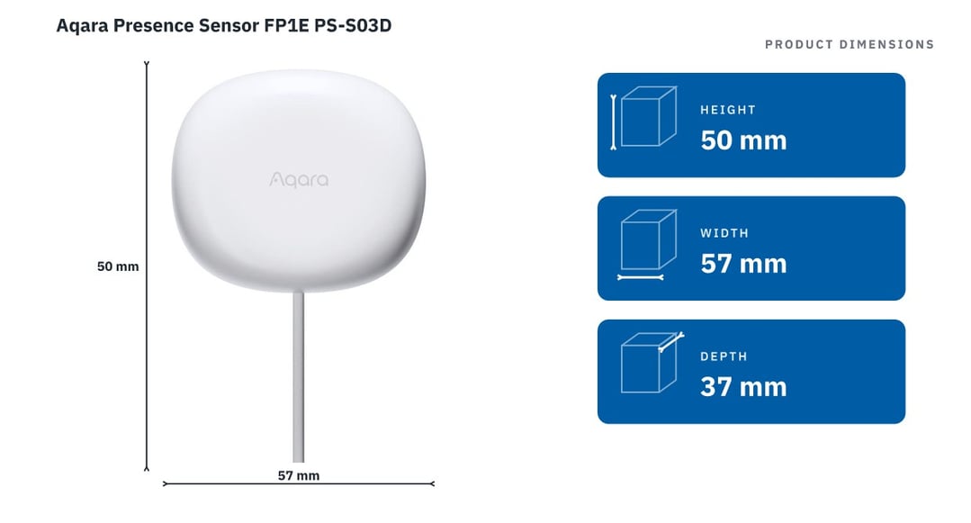 Aqara Presence Sensor FP1E PS-S03D — product dimensions