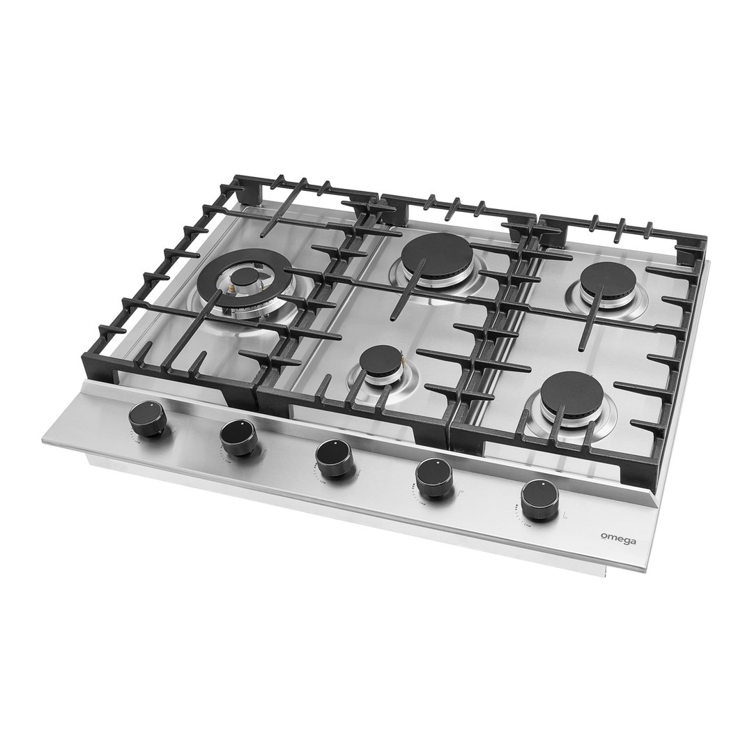 Omega 70cm Gas Cooktop - Stainless Steel. OCG705WX