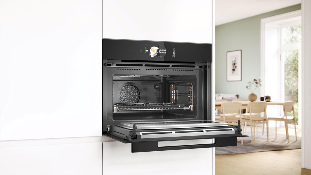 Bosch 60cm Accentline Compact Combination Pyrolytic Oven with Microwave - TFT Touch Display Pro CMG978NB1A