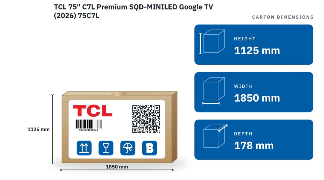 TCL 75" C7L Premium SQD-MINILED Google TV (2026) 75C7L