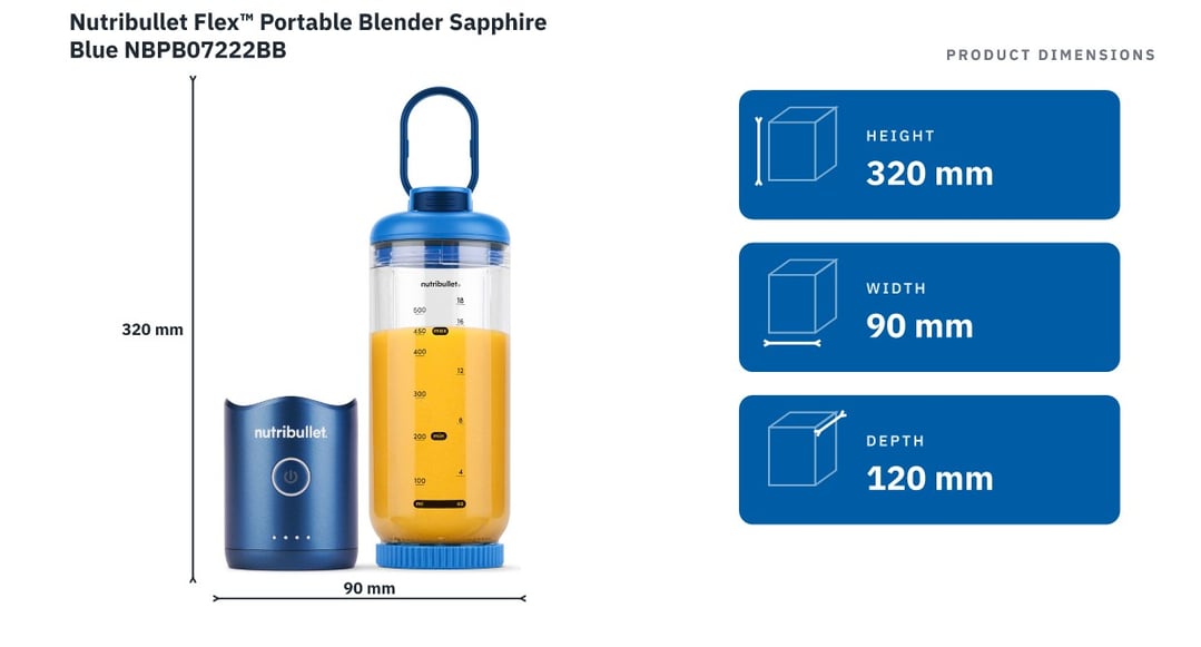 Nutribullet Flex™ Portable Blender Sapphire Blue NBPB07222BB
