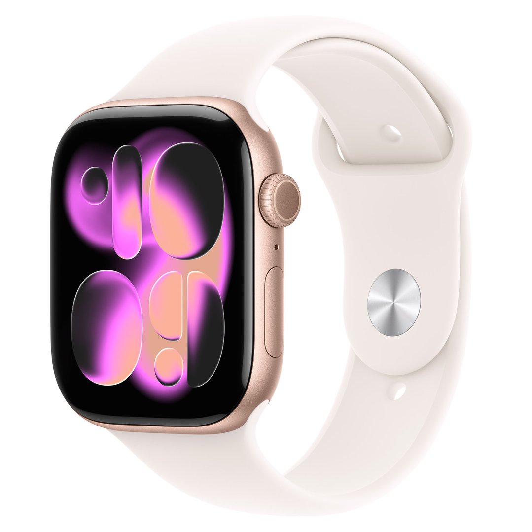 Apple Watch Series 11 46mm Rose Gold Aluminium Case GPS Sport Band (S/M) (Light Blush) MEV64X/A