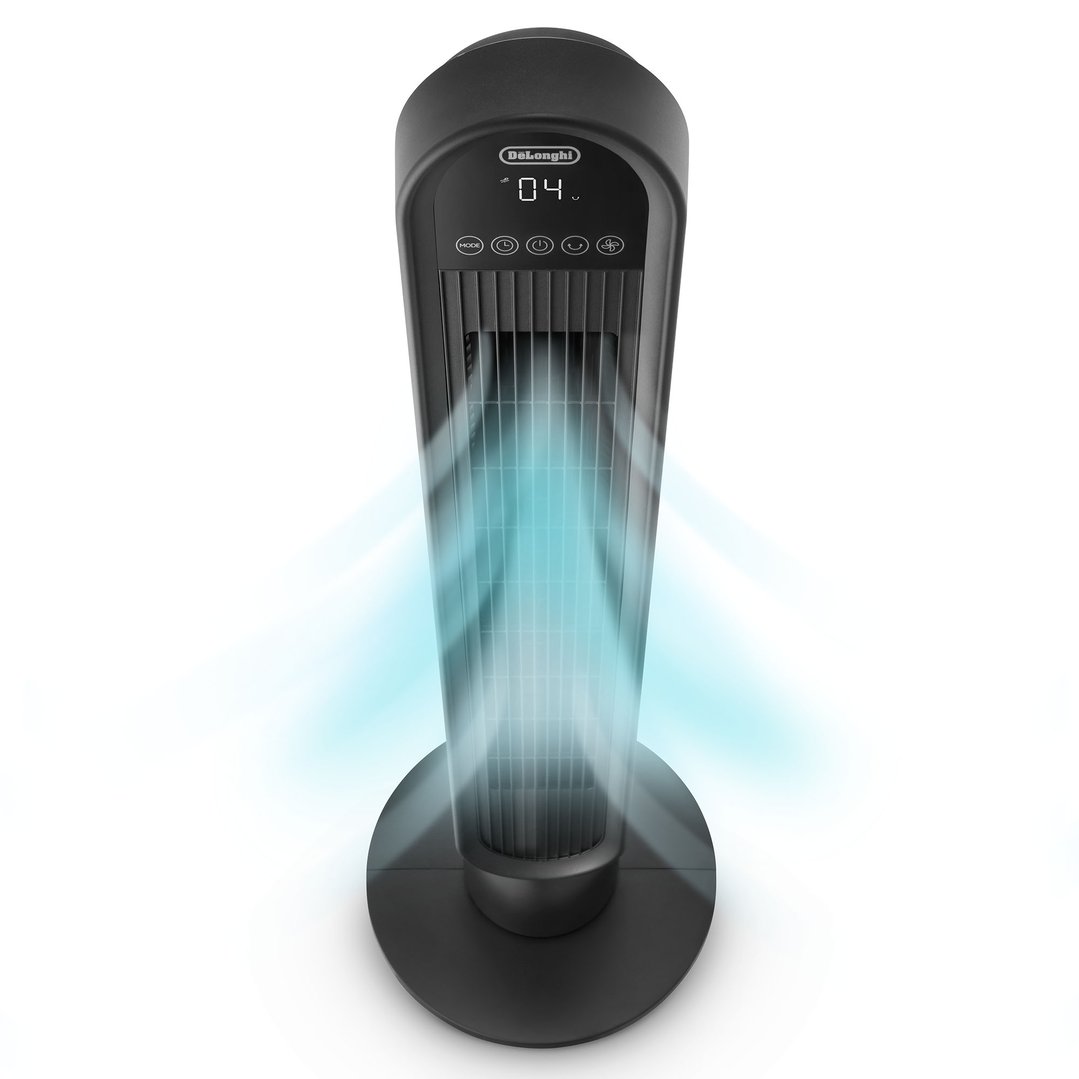 Delonghi Oscillating Tower Fan Black DETF100BK