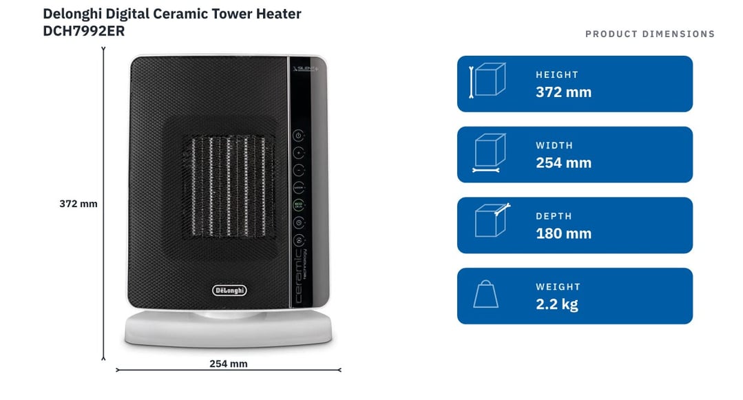Delonghi Digital Ceramic Tower Heater DCH7992ER