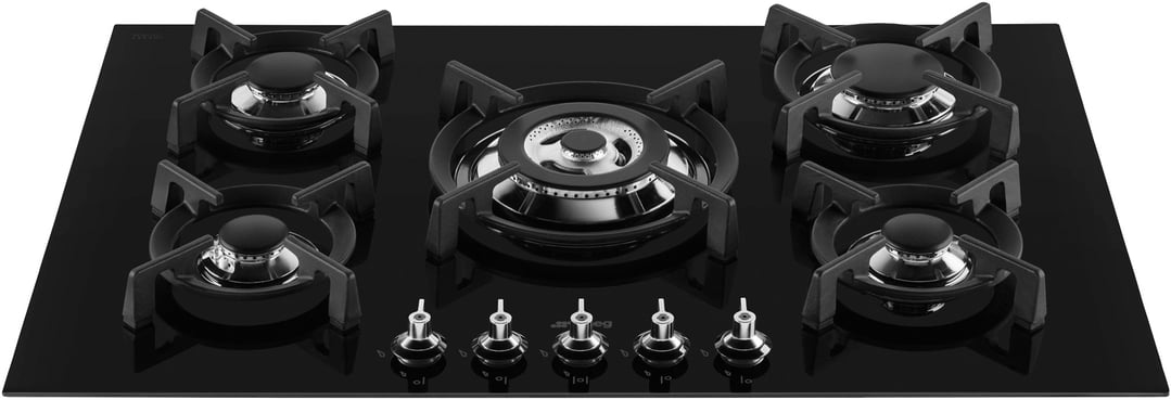 Smeg 72cm Classic Gas on Glass Cooktop - Black Glass PV375NAU