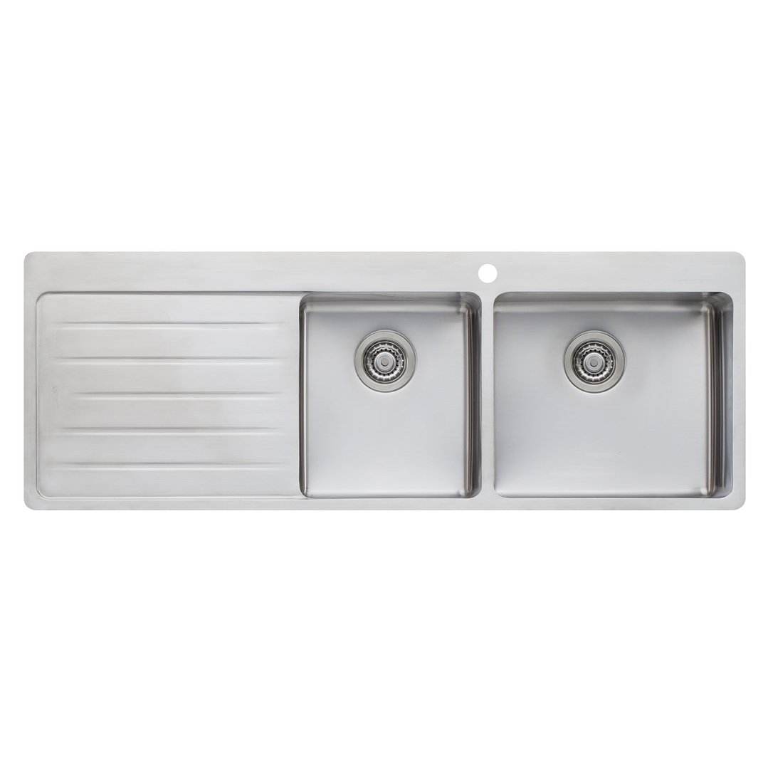 Oliveri Sonetto 1 & 3/4 Right Hand Bowl Topmount Sink With Drainer SN1012