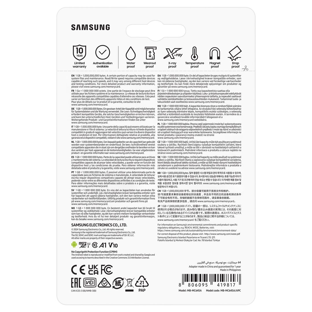 Samsung 64GB EVO Plus Gen 2 microSD MB-MC64SA/APC