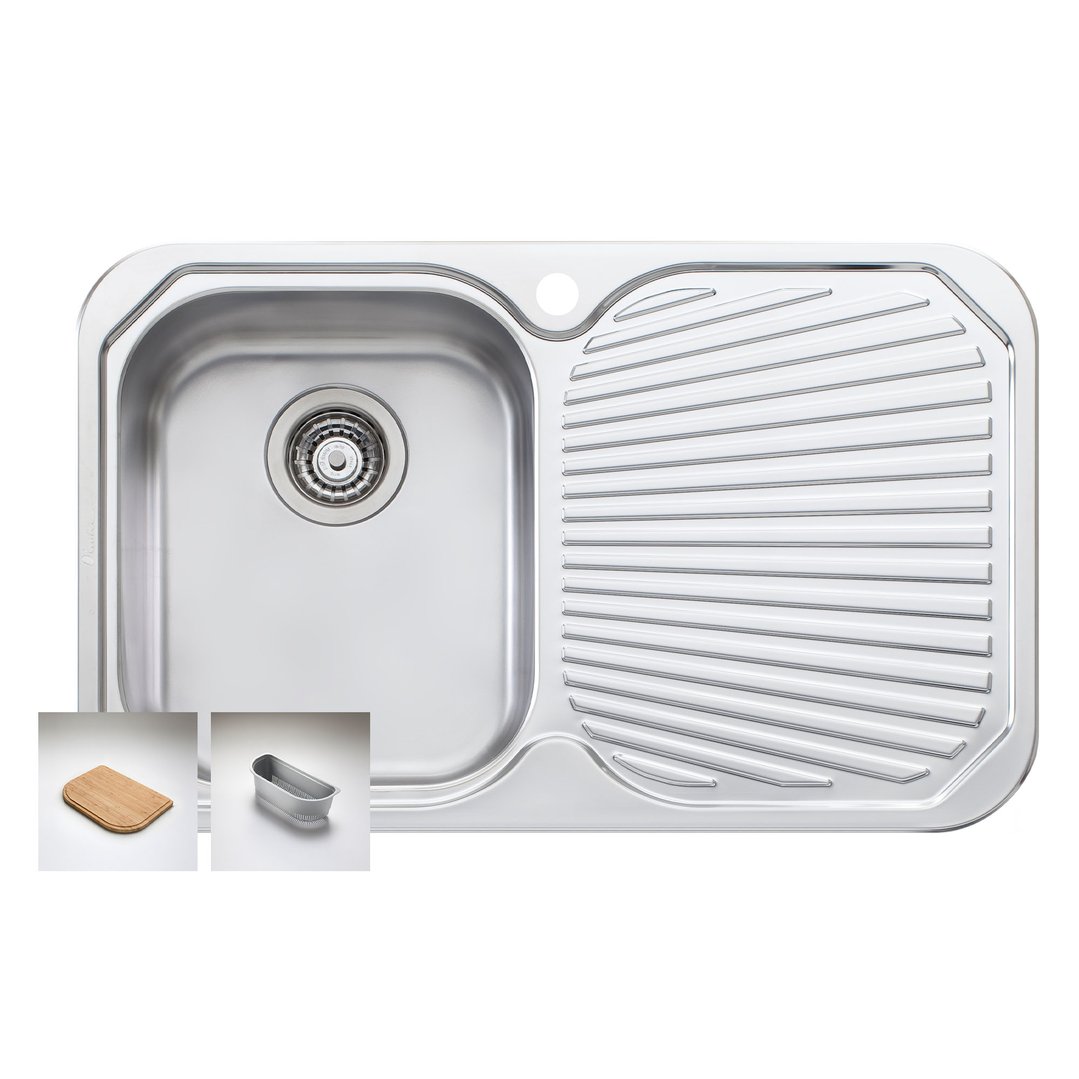 Oliveri Petite Single Left Hand Bowl Sink With Drainer PE321