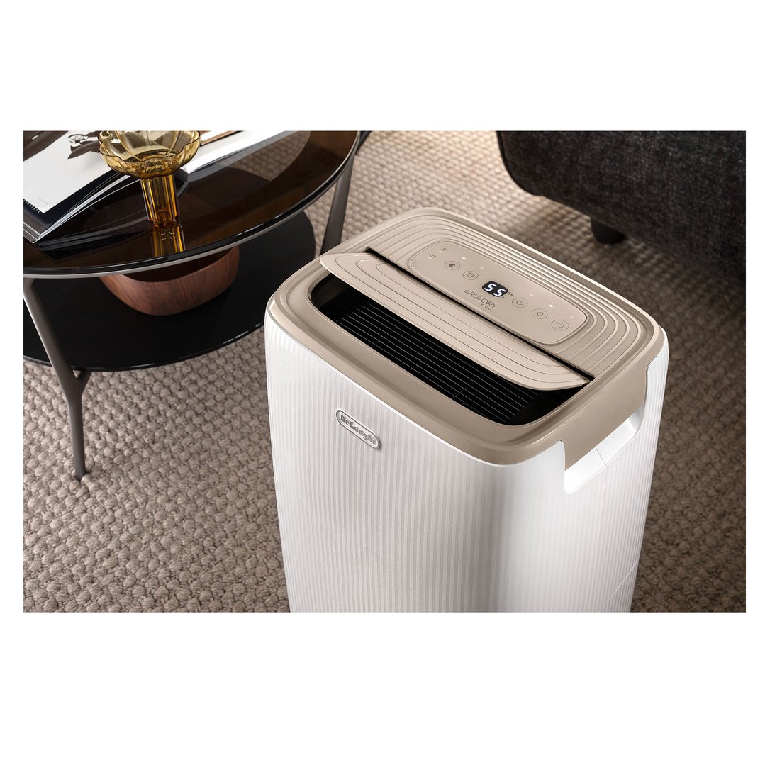 De'Longhi AriaDry Evo Dehumidifier in a living room setting