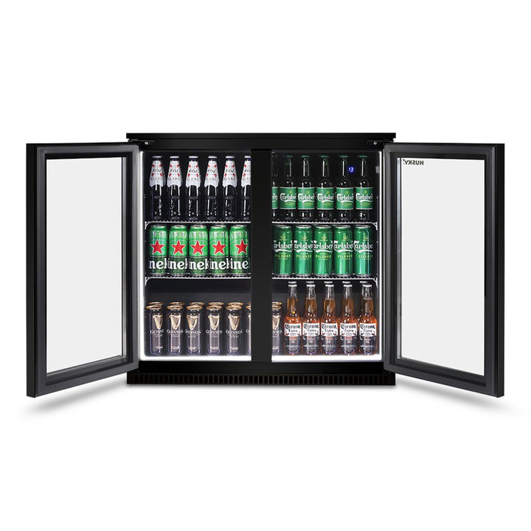 Husky 190L Alfresco Double Door Chiller in Black ALFC2BK840ELB