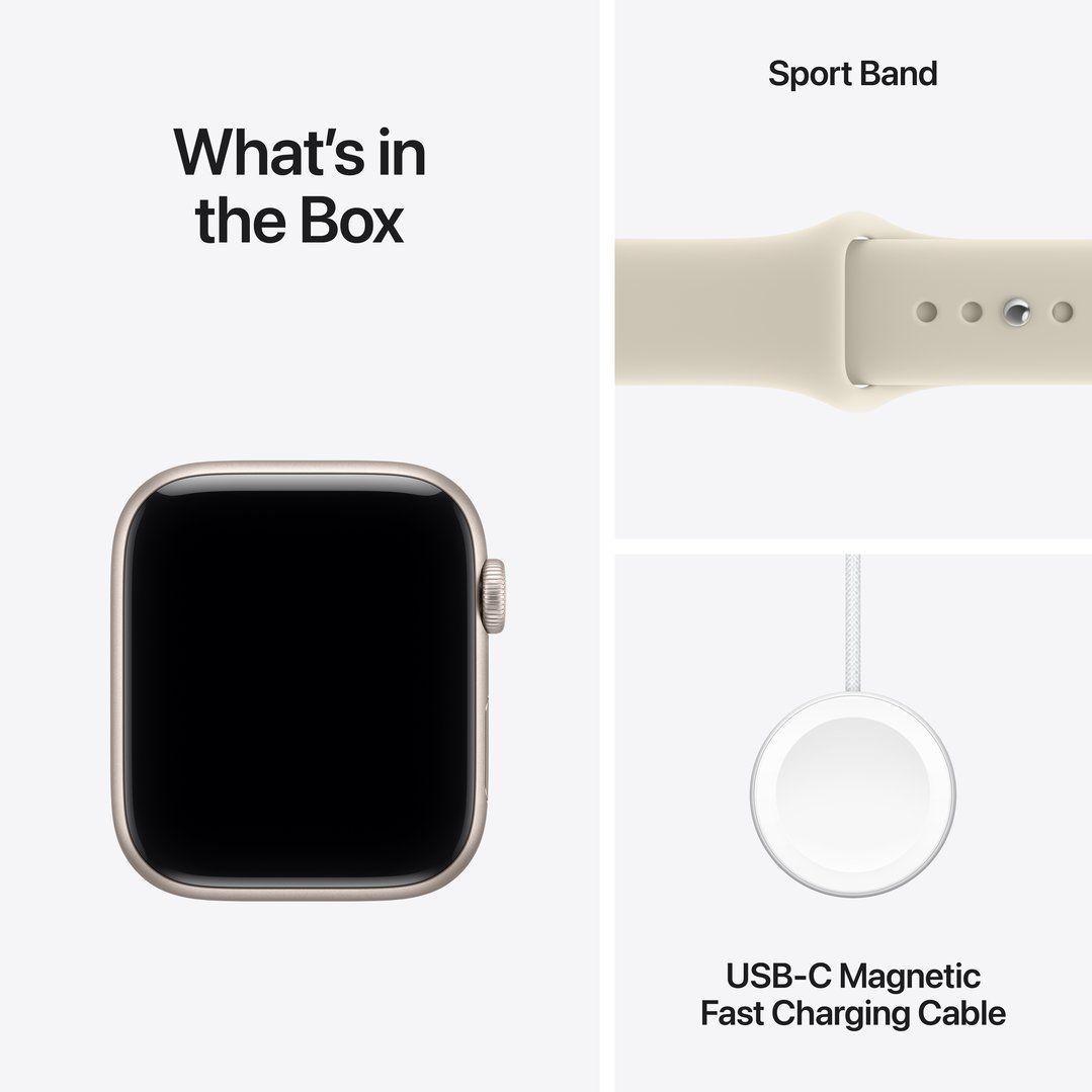Apple Watch SE 3 GPS + Cellular 44mm Starlight Aluminum Case with Sand Sport Band - M/L MJLN4X/A