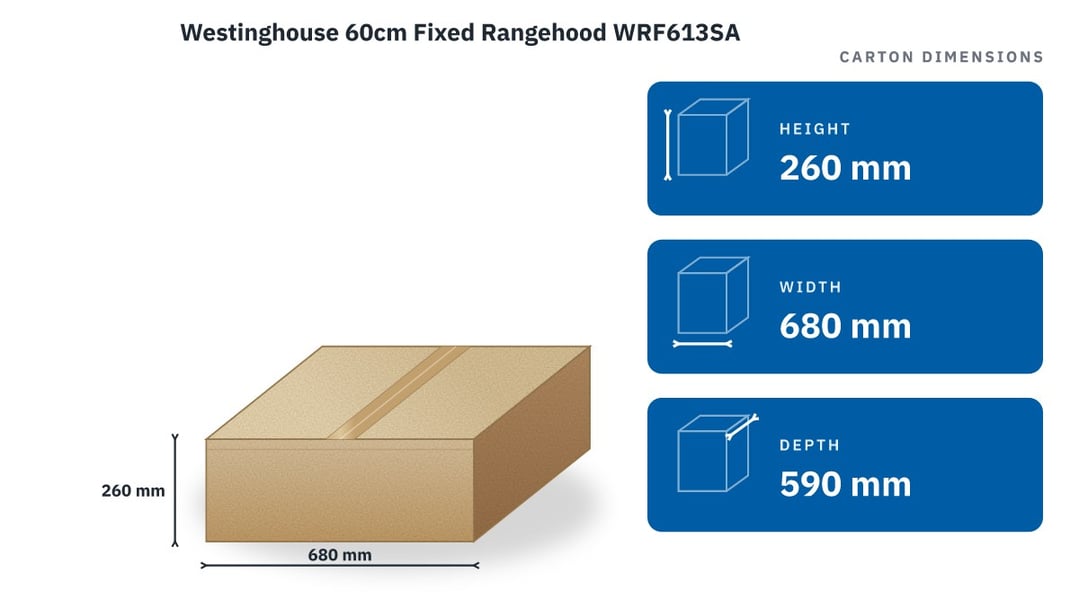 Westinghouse 60cm Fixed Rangehood WRF613SA