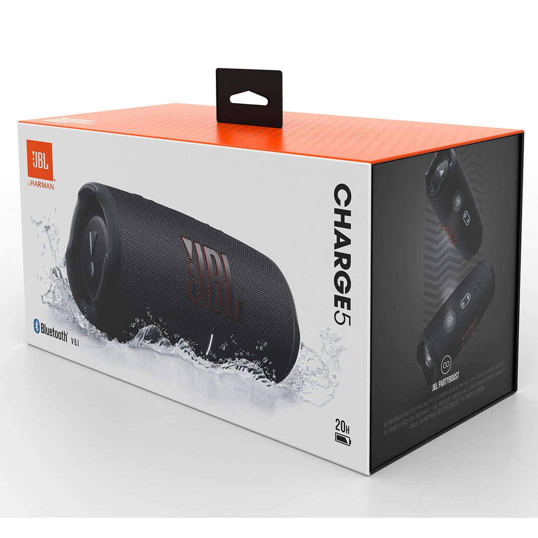 JBL Charge 5 Portable Waterproof Speaker Black. JBLCHARGE5BLK