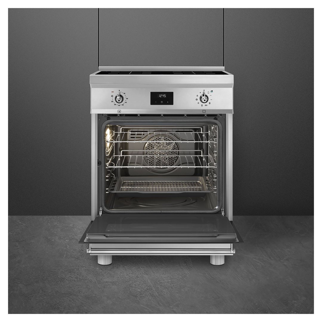 Smeg 60cm Classic Pyrolytic 4 Zone Induction Freestanding Cooker - Stainless Steel C6IPXT2