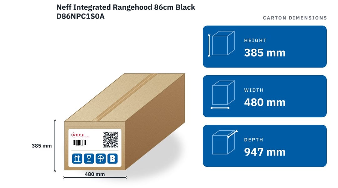 Neff Integrated Rangehood 86cm Black D86NPC1S0A
