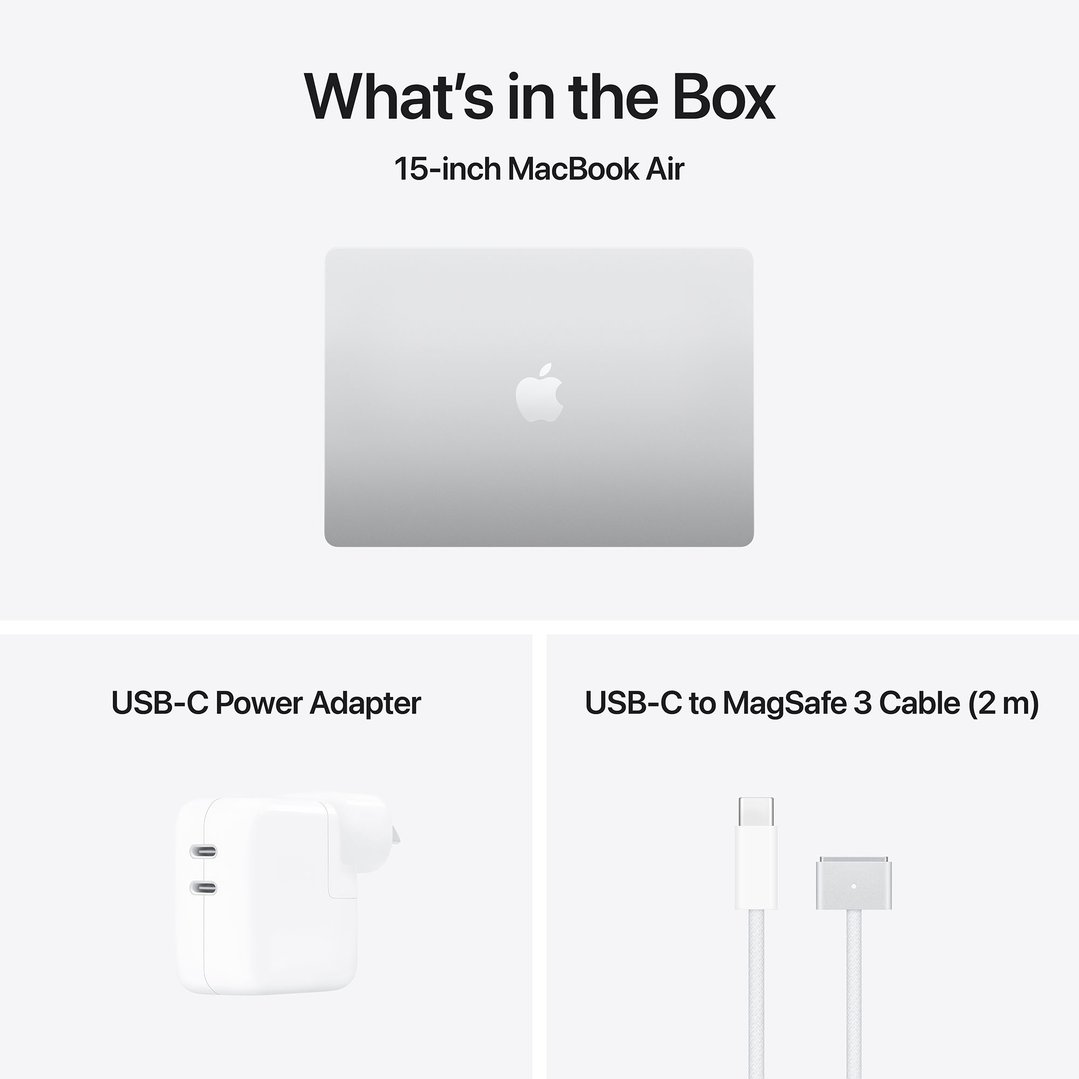 Apple 15" MacBook Air M5 chip with 10‑core CPU and 10‑core GPU, 16GB, 512GB SSD - Silver MDV94X/A