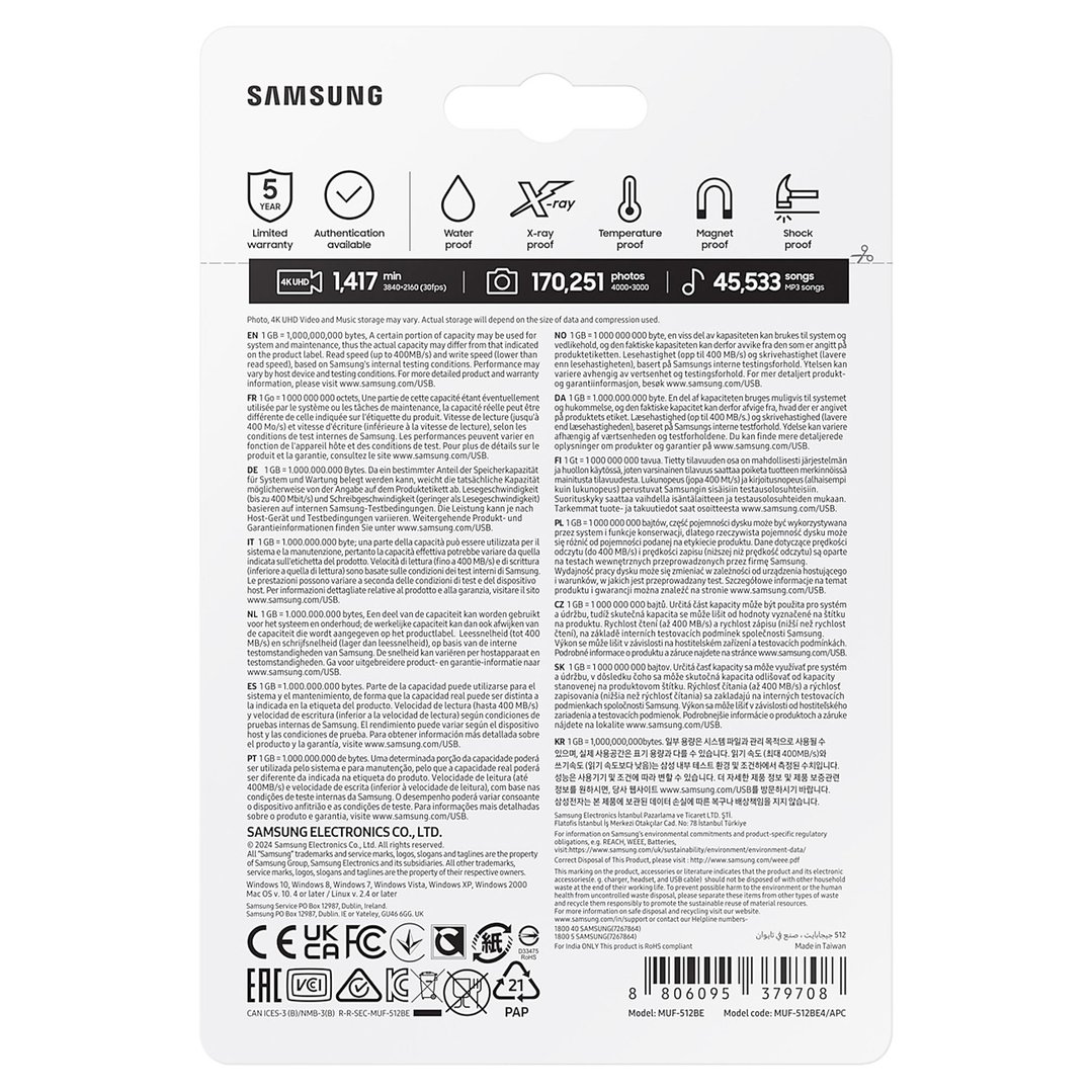 Samsung BAR Plus USB Flash Drive 512GB MUF-512BE4/APC
