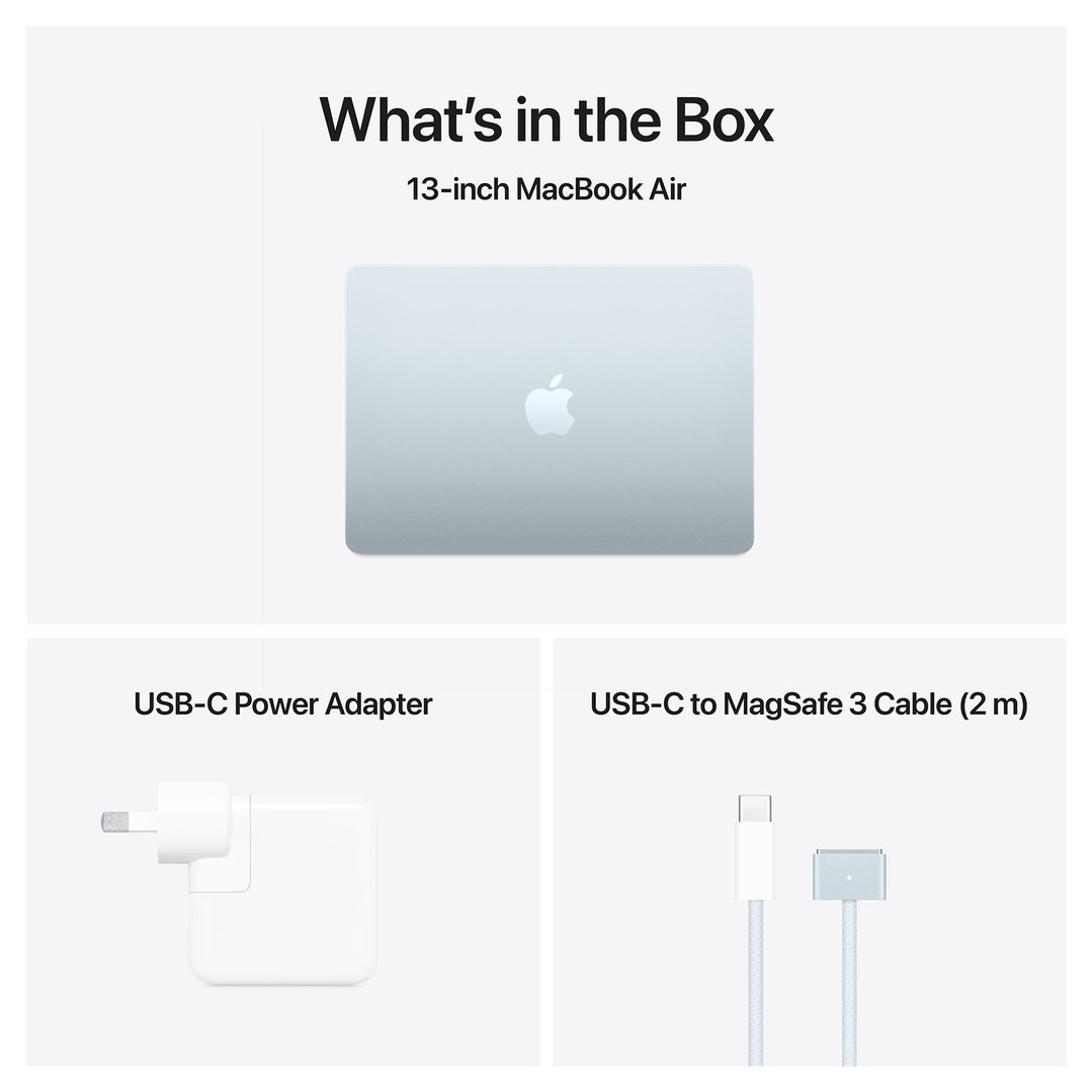 Apple 13" MacBook Air Apple M4 chip with 10-core CPU and 8-core GPU, 16GB, 256GB SSD - Sky Blue MC6T4X/A