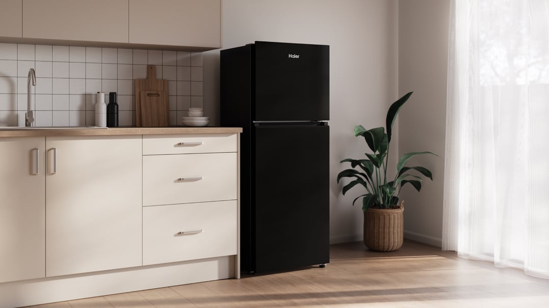 Haier 208L 300 Series Refrigerator Black Top Freezer HRF210TG