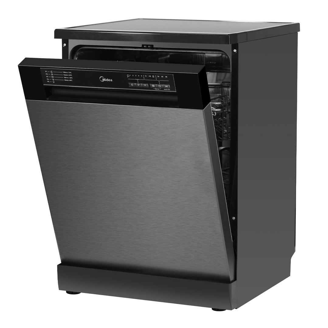 Midea 14 Place Setting Freestanding Dishwasher - Black Stainless Steel MDWPF1433FBS-WG