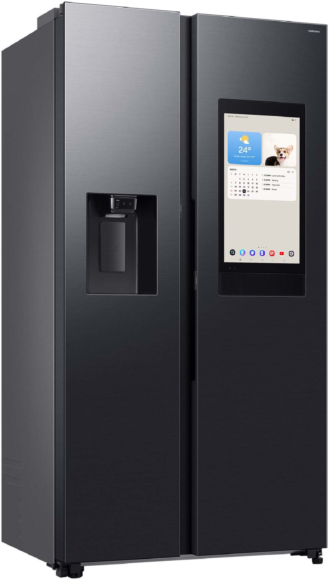Samsung 615L Side-by-Side Refrigerator Family Hub - Black SRS6800BFH