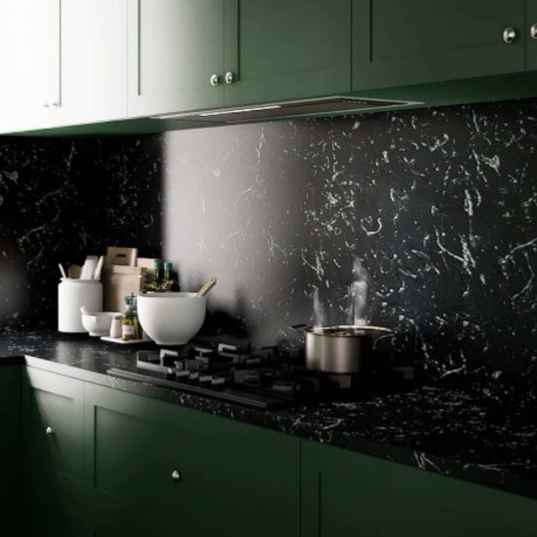 Sirius 85cm Black Anti-Condensation Glass Undermount Rangehood SL927ELH85