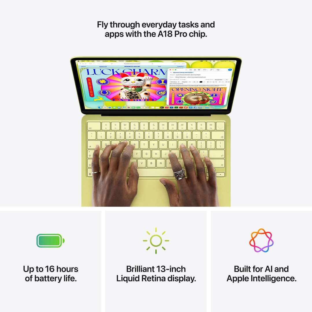 Apple 13" MacBook Neo A18 Pro chip with 6‑core CPU and 5‑core GPU, 8GB, 512GB SSD, Touch ID - Silver MHFC4X/A