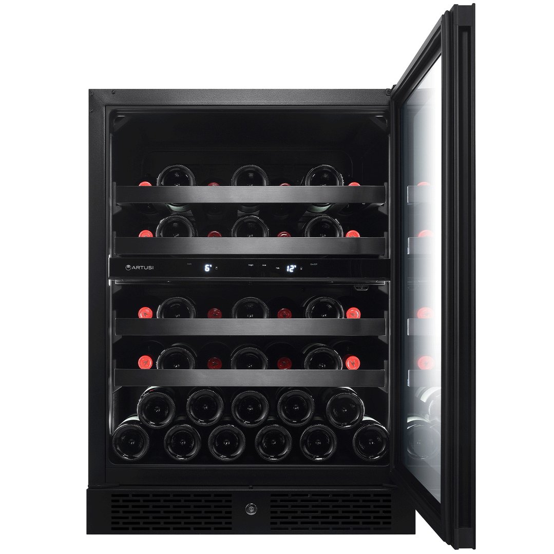 Artusi 37 Bottle Dual Zone Wine Cooler - Matt Black AWC37B