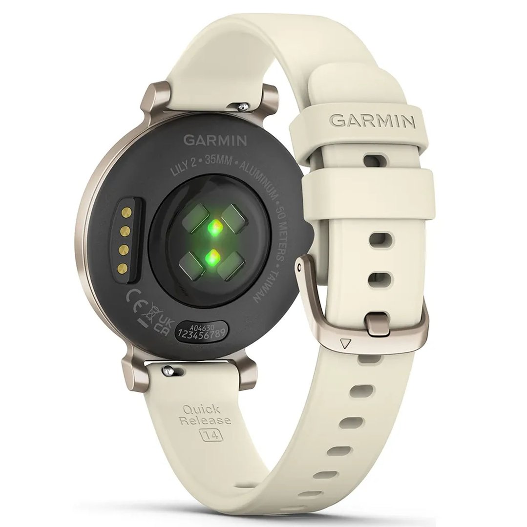 Garmin Lily® 2 Cream Gold with Coconut Silicone Band. 010-02839-00