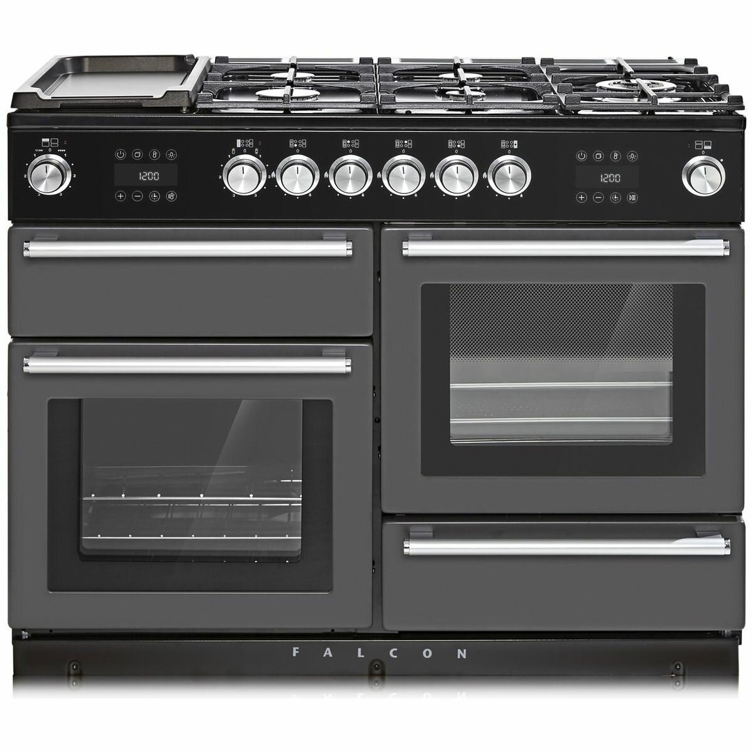 Falcon Nexus Steam 110cm Dual Fuel Upright Cooker Slate/Chrome