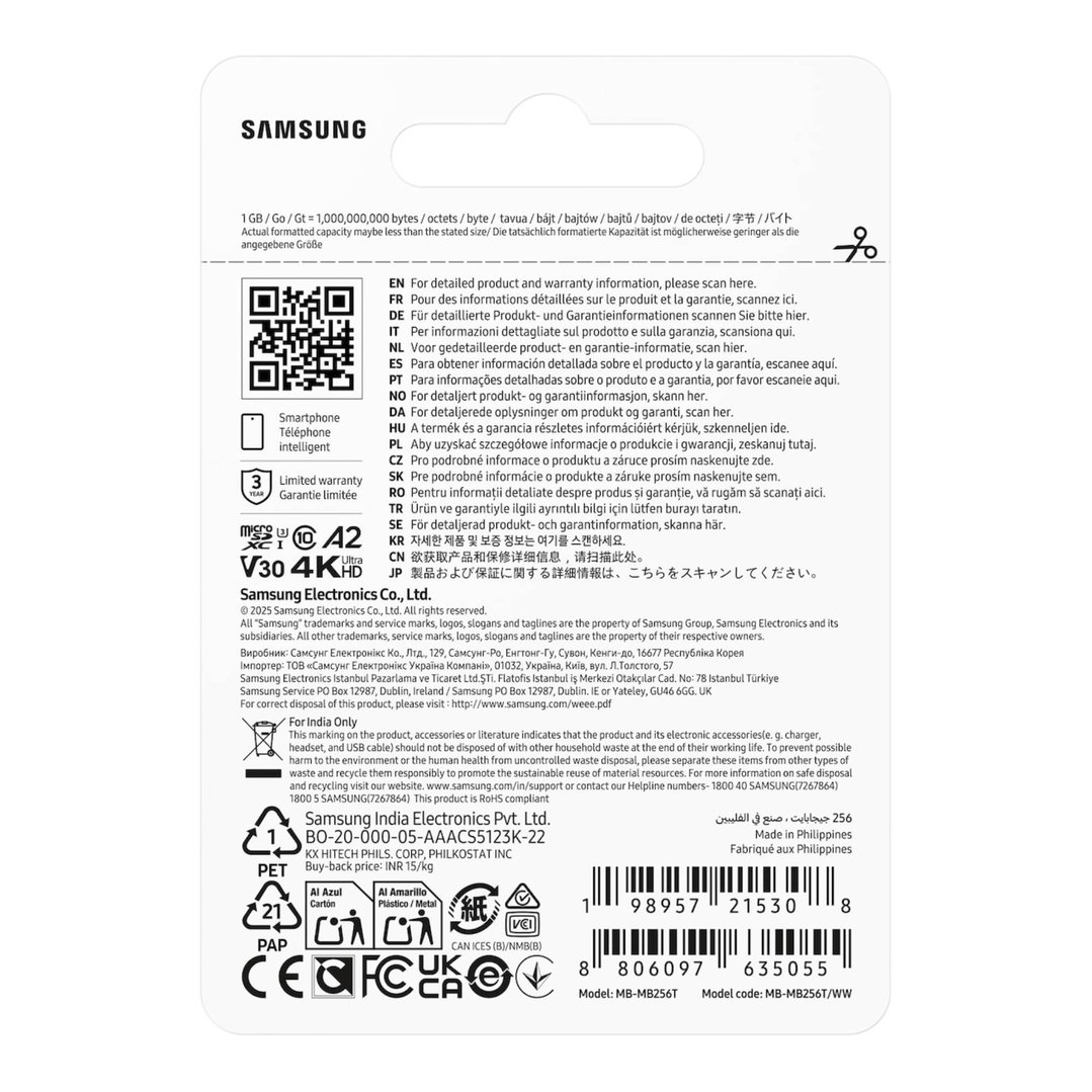 Samsung T7 microSD Card microSDXC™ UHS-I 256GB MB-MB256T/WW