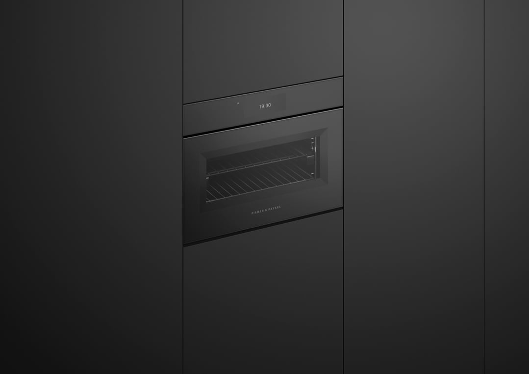Fisher & Paykel 60cm Minimal Handleless Compact Combi-Steam Oven, Black OS60NAMHUNB5